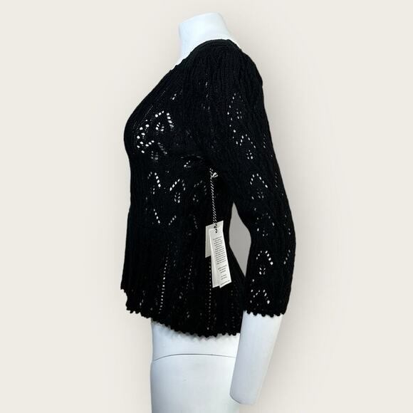 NWT | St. Roche | Knit Peplum Top | Black | Medium - Picture 3 of 16